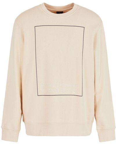 Armani Exchange Sweater Met Logoprint - Naturel