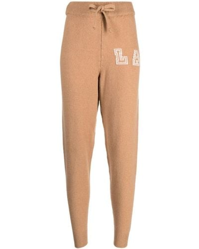 Joshua Sanders Patterned Intarsia-knit Track Trousers - Natural