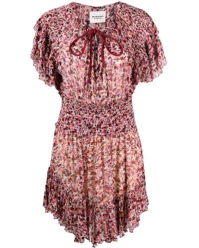 Isabel Marant Kleid mit abstraktem Print - Rot