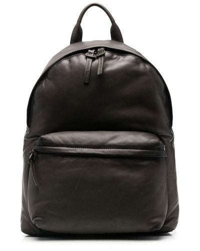 Officine Creative Zip-around Leather Backpack - Black