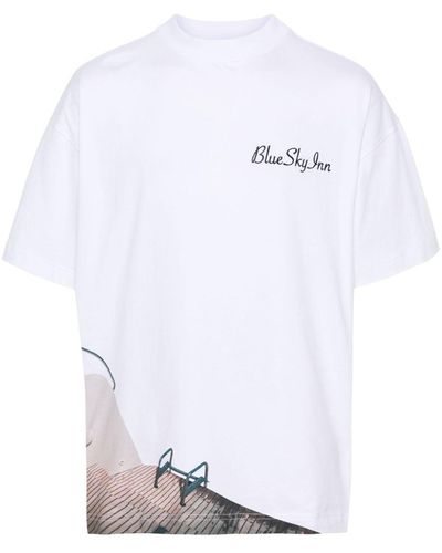 BLUE SKY INN Graphic-print Cotton T-shirt - White
