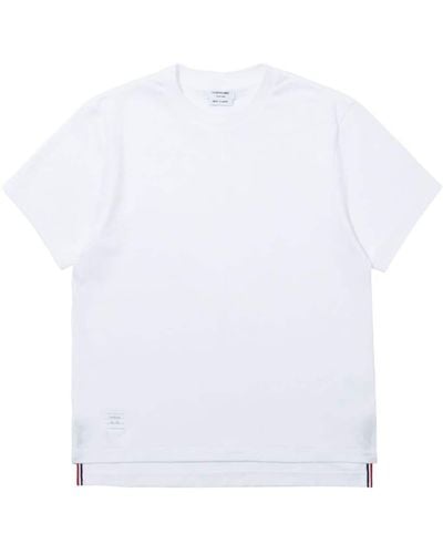 Thom Browne Camiseta holgada con aberturas laterales - Blanco