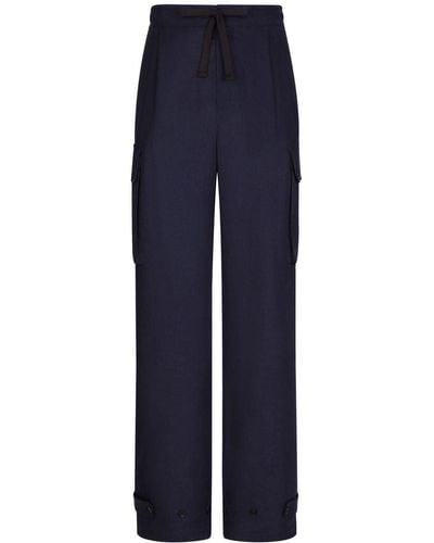 Dolce & Gabbana Pantalones cargo de talle medio - Azul