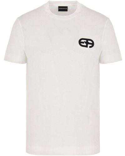 Emporio Armani Logo-embroidered T-shirt - White
