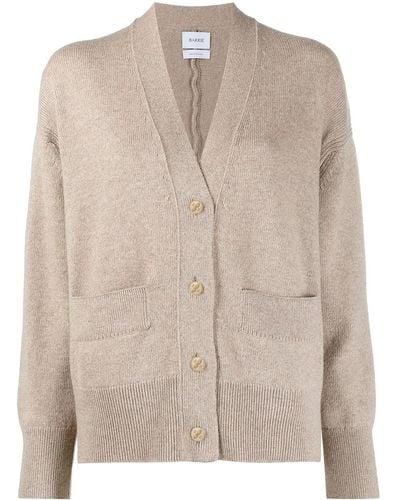Barrie Rib-detail Cashmere Cardigan - Natural