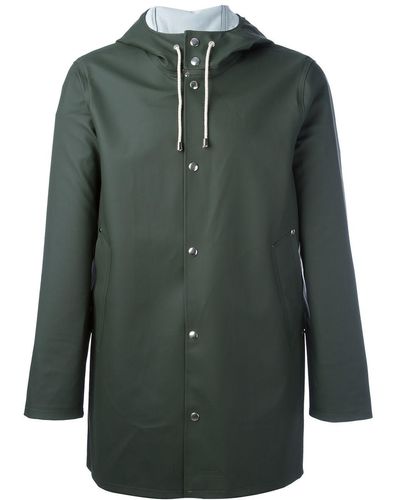 Stutterheim Drawstring Hood Raincoat - Green