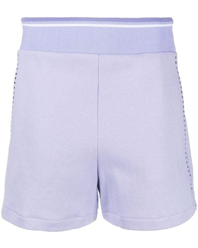 Genny Logo-print High-waisted Shorts - Blue