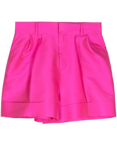 Dice Kayek Satin-finish Mini Shorts - Pink