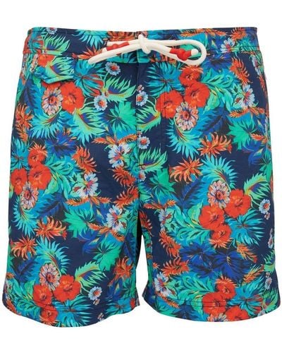 Orlebar Brown Floral-print Drawstring Swim Shorts - Blue