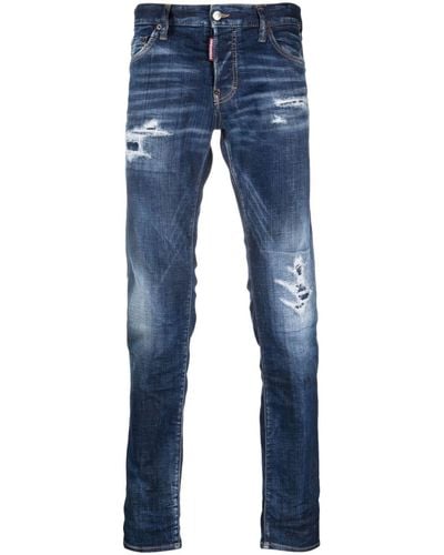 DSquared² Slim-Fit-Jeans im Distressed-Look - Blau