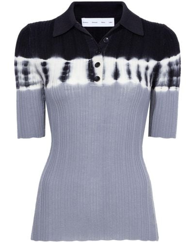 Proenza Schouler Two-tone Wool Polo Shirt - Black