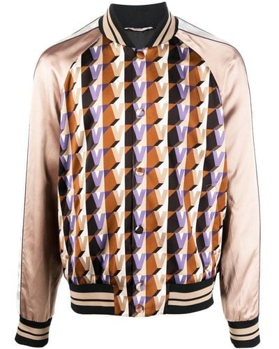 Valentino Garavani Geometric-print Bomber Jacket - Multicolour