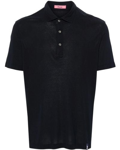 Drumohr Spread-collar Cotton Polo Shirt - Zwart