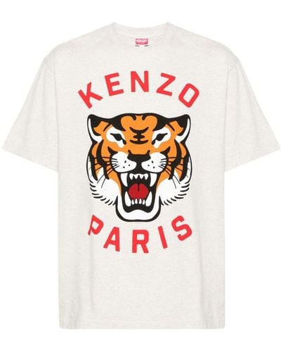 KENZO T-shirt Met Tijgerlogo - Wit