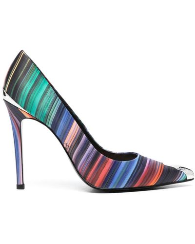 Just Cavalli 110mm Abstract-print Court Shoes - Blue