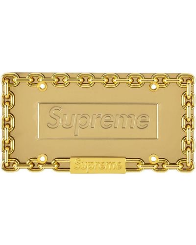 Supreme Chain License Plate Frame - Yellow