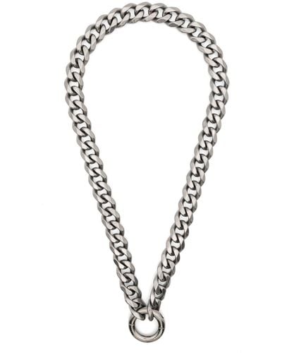 Random Identities Circular-pendant Chain Necklace - Metallic