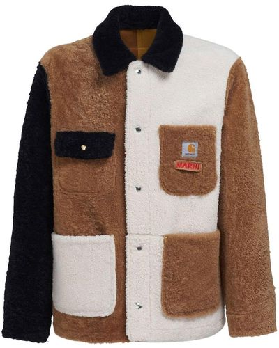 Marni X Carhartt Jack Met Vlakken - Bruin