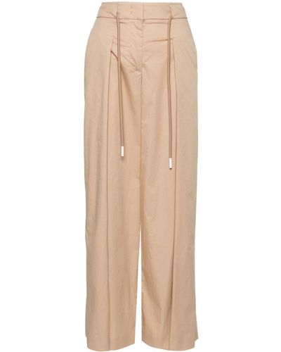 Peserico Pleat-detail Wide-leg Trousers - Natural