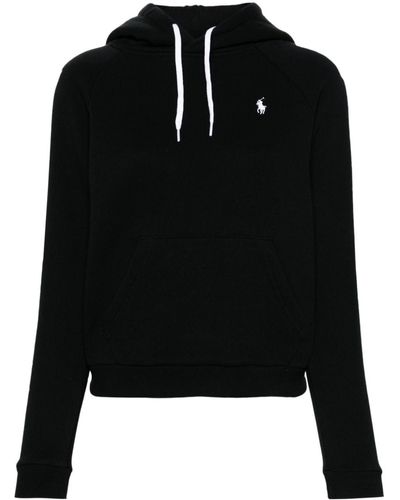 Polo Ralph Lauren Polo Pony-embroidered Cotton-blend Hoodie - Black