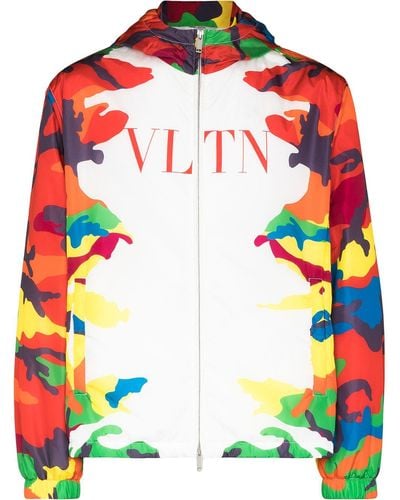 Valentino Garavani Vltn Camouflage Zip-up Jacket - White