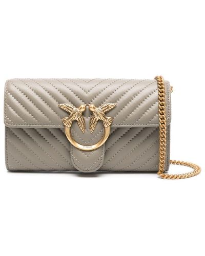 Pinko Clutch Met Love Birds-plakkaat - Grijs