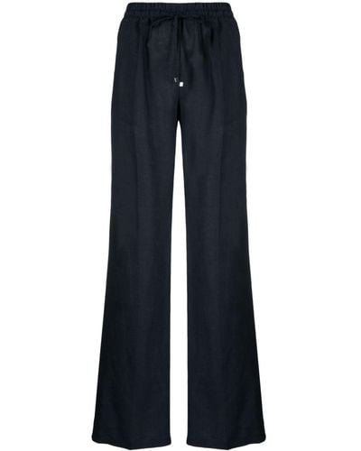 Kiton Pantalon taille haute à lien de resserrage - Bleu