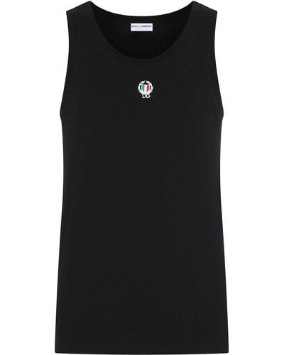 Dolce & Gabbana Iembroidered Tank Top - Black