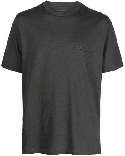 Sease Logo-embroidered Stretch-cotton T-shirt - Black