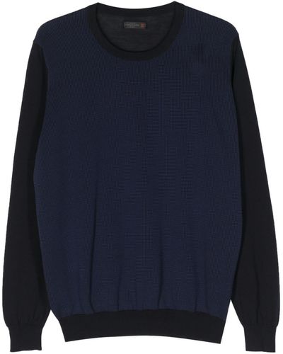 Corneliani Fine-knit Cotton Jumper - Blue