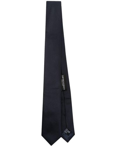 Emporio Armani Krawatte aus Gabardine-Seide - Blau