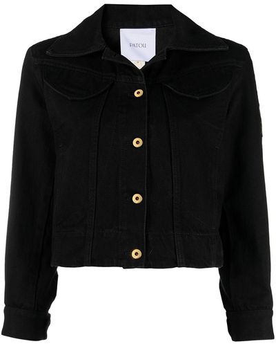 Patou Cropped Organic Denim Jacket - Black