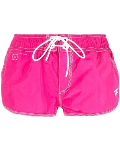 Tom Ford Logo-print Drawstring Shorts - Pink