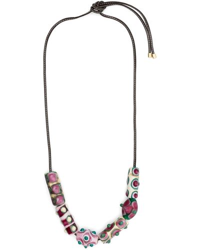 Colville Beatle Beaded Necklace - White