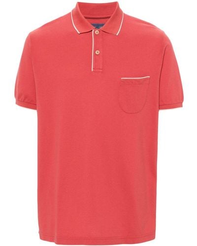 Loro Piana Striped-edge Piqué Polo Shirt - Red
