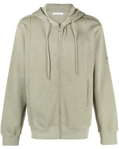 Helmut Lang Zip-up Drawstring Hoodie - Green