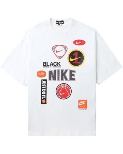 COMME DES GARÇON BLACK T-shirt con stampa BLACK COMME DES GARÇONS x Nike - Bianco