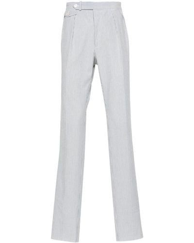 Polo Ralph Lauren Striped Poplin Trousers - Grey
