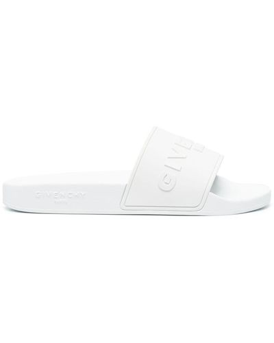 Givenchy Slippers Met Logo-reliëf - Wit