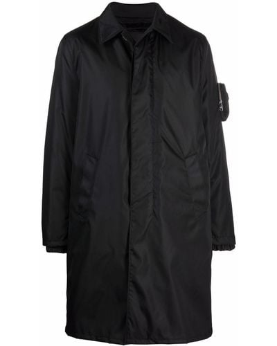 Prada Re-nylon Pouch Detail Raincoat - Black