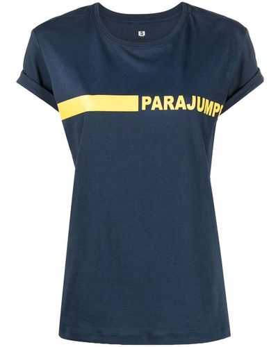 Parajumpers Space Logo-stripe T-shirt - Blue