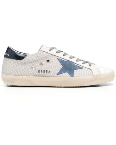 Golden Goose Super-star Leather Sneakers - Men's - Fabric/calf Leather/calf Leatherrubber - White