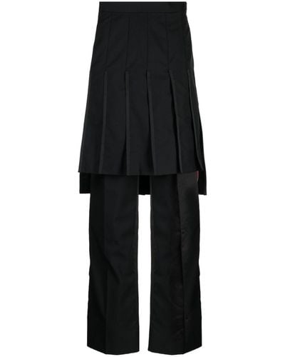 Thom Browne Super 120's Collage Pleated Trouser Skirt - Black