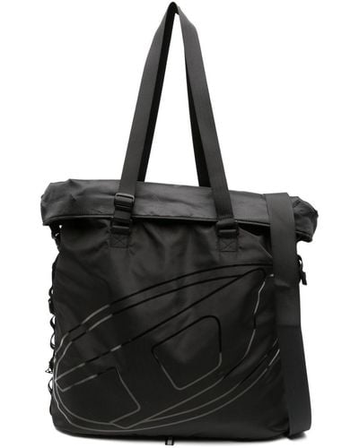 DIESEL Drape Roll-top Tote Bag - Black