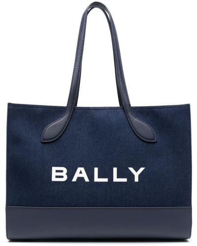 Bally Keep On Twill Tote Bag - Blue