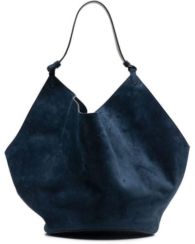 Khaite The Medium Lotus Suede Tote Bag - Blue