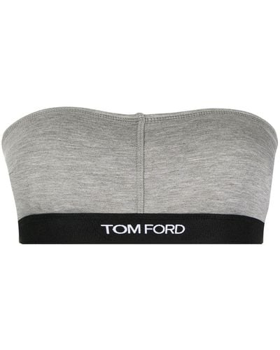 Tom Ford Top bandeau con logo - Gris