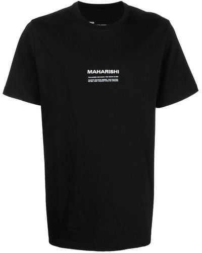 Maharishi Logo-embroidered Organic Cotton T-shirt - Black