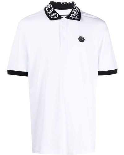 Philipp Plein Polo TM à manches courtes - Blanc