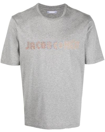 Jacob Cohen T-Shirt mit Logo-Print - Grau